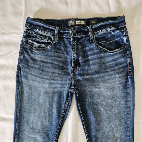 BKE Denim Men's Blue JAKE Straight Leg Denim Jeans Size 34R - Picture 5 of 13